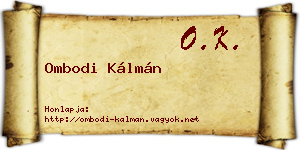 Ombodi Kálmán névjegykártya